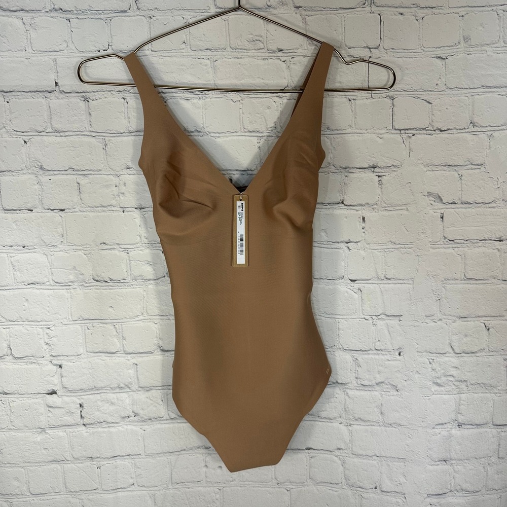 NEW SKIMS Body CS Plunge Bodysuit Sienna Brown BD-THG-9551W Womens Small